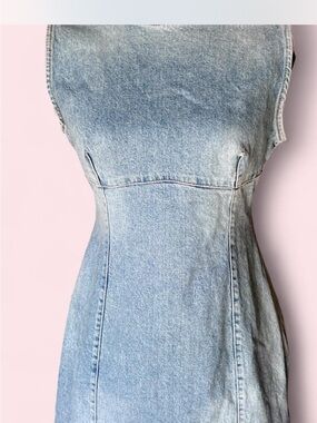 Zara Light Blue Denim Overall Dress